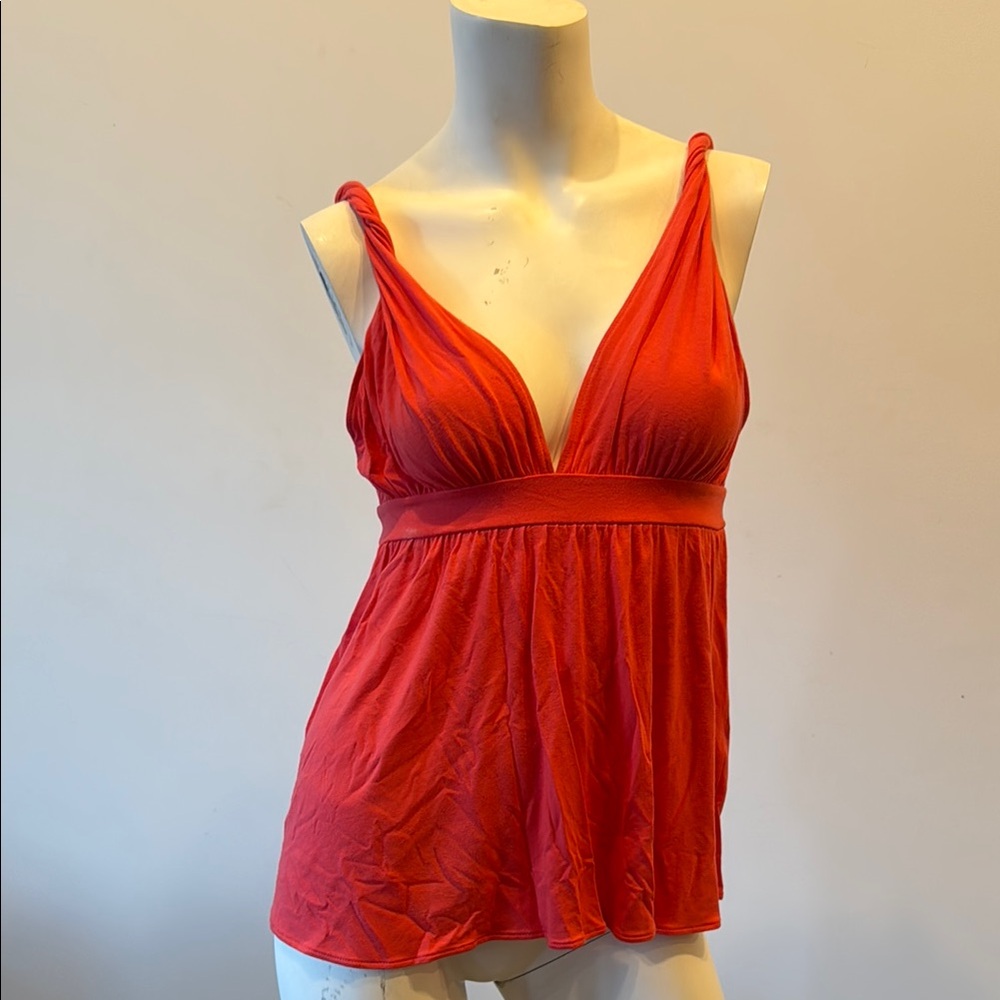 Vibrant Red Sleeveless Top